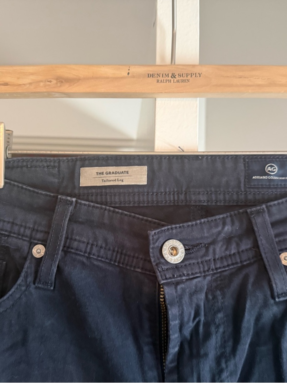 Ag Adriano Goldschmied The Graduate Tailored Leg Chinos - Navy
